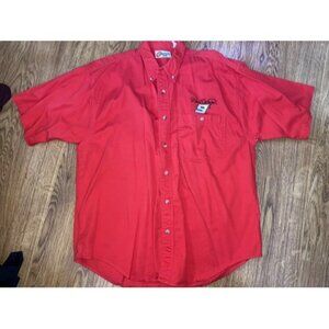 Vintage Competitors View #9 Bill Elliott Mens Red Button Front Shirt Size XL